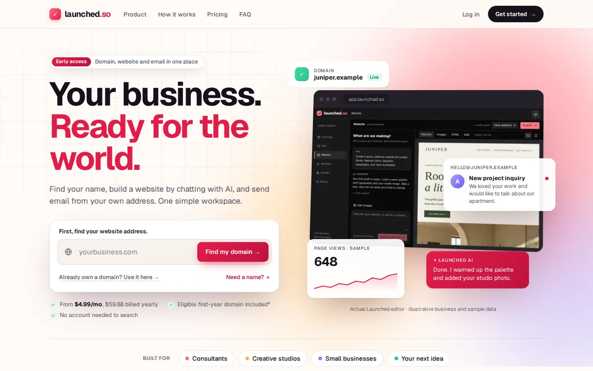 Launched.so website
